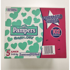 PAMPERS BABY DRY DWCT JUNIOR 102 PEZZI 11-25 kg