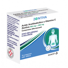 ACIDO ACETILSALICILICO E VITAMINA C ZENTIVA 400 MG + 240 MG COMPRESSE EFFERVESCENTI