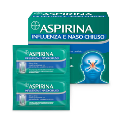 ASPIRINA INFLUENZA E NASO CHIUSO 500 MG / 30 MG GRANULATO PER SOSPENSIONE ORALE