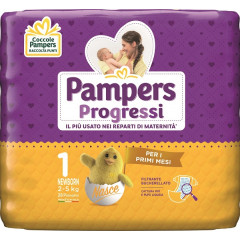 PAMPERS PROGRESSI NEWBORN PANNOLINO 1 2-5KG 28 PEZZI