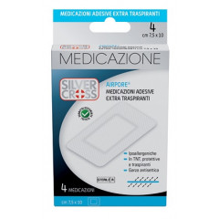 SILVERCROSS AIRPORE MEDICAZIONE ADESIVA 7,5X10CM 4 PEZZI