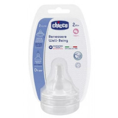 CHICCO TETTARELLA WELL BEING 2 MESI+ MEDIUM SILICONE 2 PEZZI