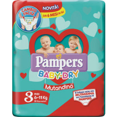 PAMPERS BABY DRY MUTANDINA MIDI SMALL PACK 19 PEZZI