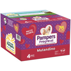 PAMPERS PROGRESSI PANNOLINO A MUTANDINA QUADRI MAXI 76 PEZZI