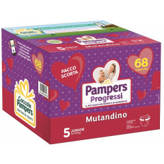 PAMPERS PROGRESSI PANNOLINO A MUTANDINA QUADRI JUNIOR 68 PEZZI