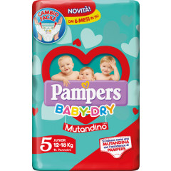 PANNOLINO A MUTANDINA PAMPERS BABY DRY JUNIOR SMALL PACK 14 PEZZI