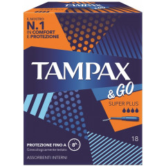 TAMPAX &GO ASSORBENTE INTERNO SUPER PLUS 18 PEZZI