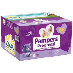 PANNOLINI QUADRIPACK PAMPERS PROGRESSI MAXI 88 PEZZI