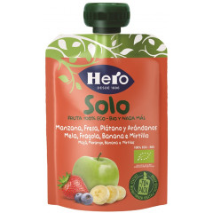 HERO SOLO FRUTTA FRULLATA 100% BIO MELA BANANA FRAGOLA 100 G